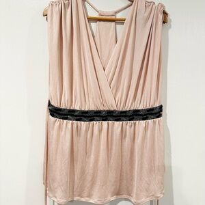 Torrid Blush Pink Sleeveless Top with Black Detail